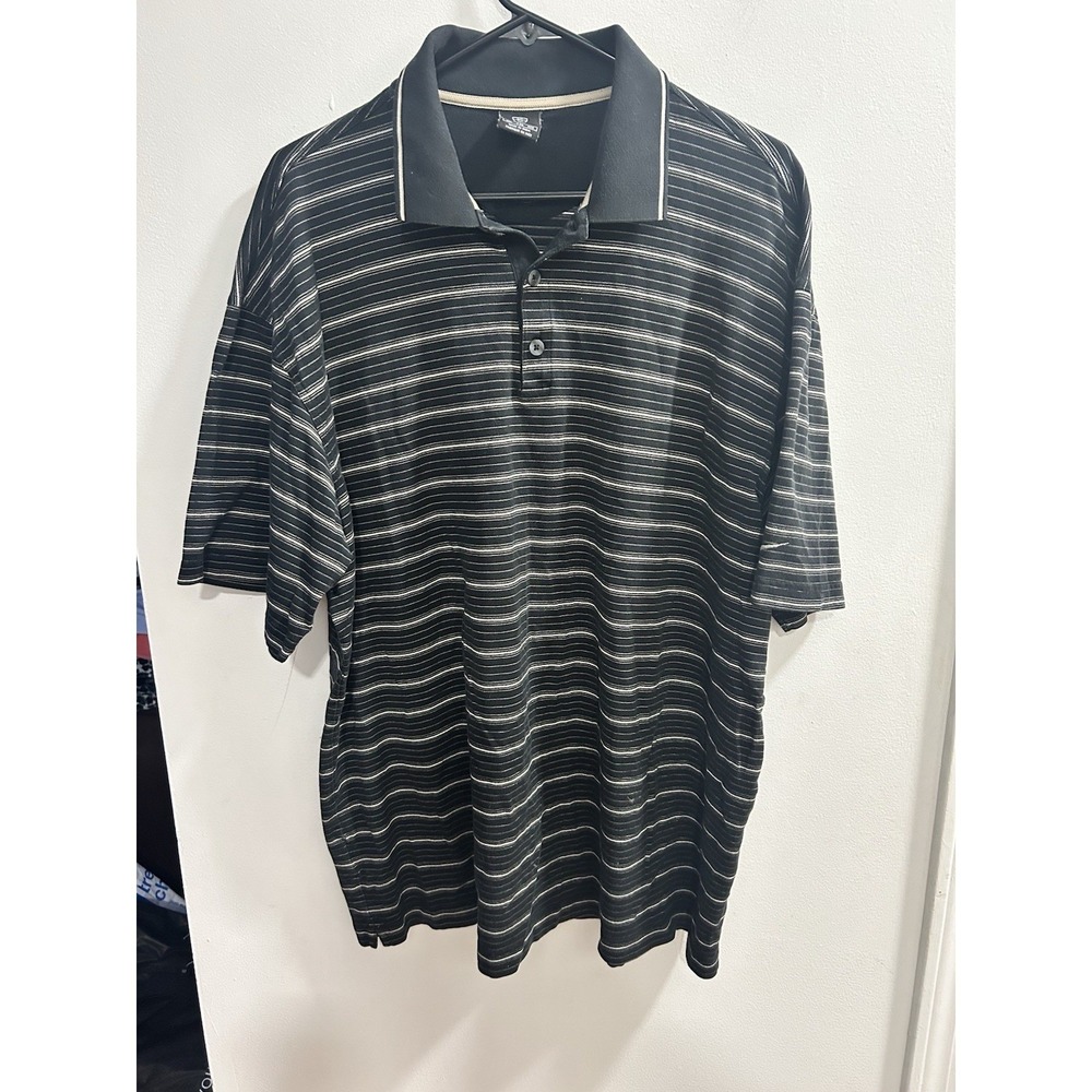 Nike Golf Men's Black Striped Polo Shirt XXL